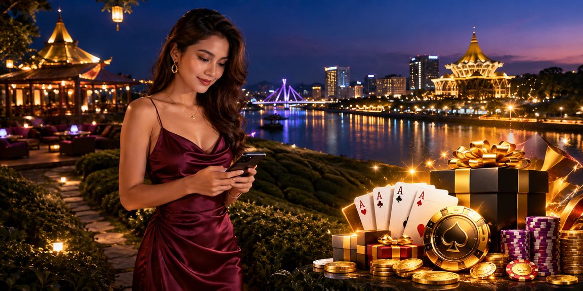 Paparan permainan kad poker dan Teen Patti bergaya Melayu di Kuching Sarawak
